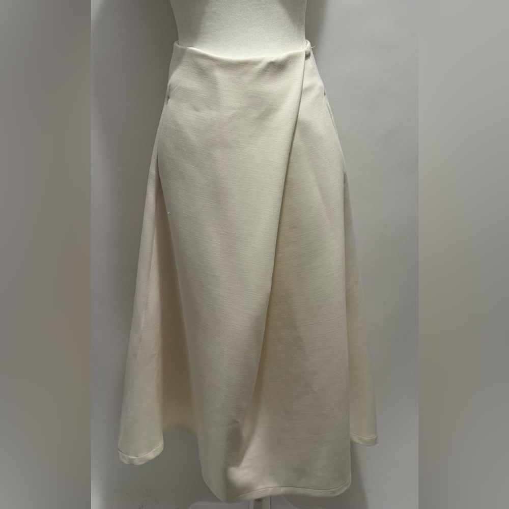 Zara Collection Women’s Cream Wrap Midi Skirt